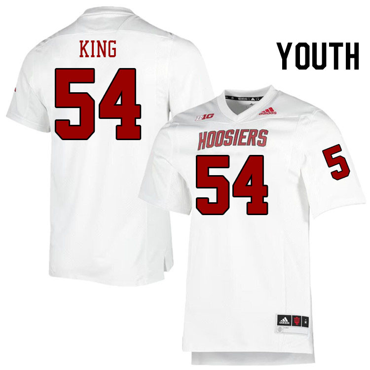 Youth #54 Caleb King Indiana Hoosiers College Football Jerseys Stitched-Retro White